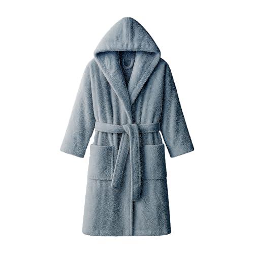 Dorian Home - Accappatoio Uomo e Donna in Spugna con Cappuccio, Tasche, Cintura a Passanti e Gancio in Cotone 100% di Alta Qualità, Durevole e Resistente, Morbido, Assorbente e Lavabile in Lavatrice