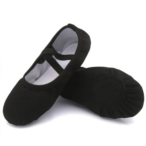 Tela Scarpette Ballo Donna Suola Spezzata Scarpe Ballerina Morbide Comode Pantofole Danza Antiscivolo Scarpa Ballerine Classica Tela Scarpe Ballerina Nero 38