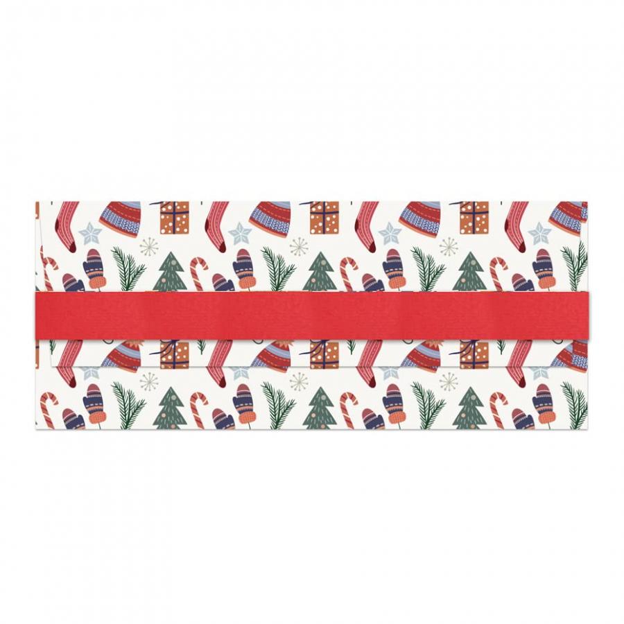 Porta soldi - romantico natale - regalo - busta portasoldi (formato 22 x 9,5 cm) + biglietto d'auguri vuoto all'interno - ideale per il tuo messaggio personale - realizzato interamente a mano.
