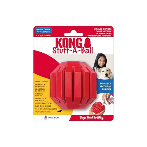 KONG - Stuff-A-Ball - Gioco Cani in Gomma Resistente, Dispenser di Premi, Pulisce i Denti - per Cani di Taglia Media