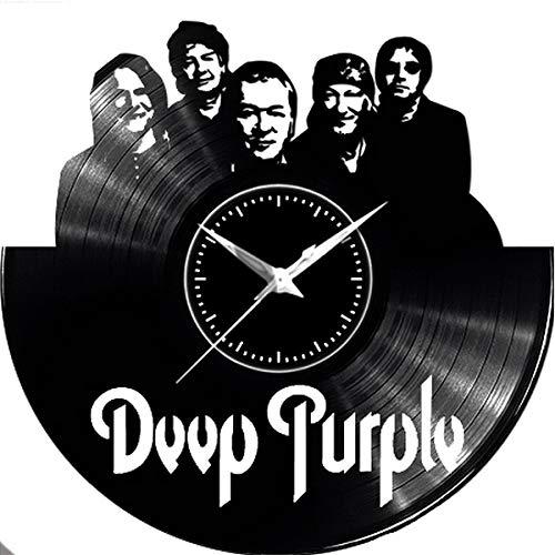 Fusorario Orologio in Vinile da Parete LP 33 Giri Silenzioso Idea Regalo A Tema musica rock caricatura Deep Purple