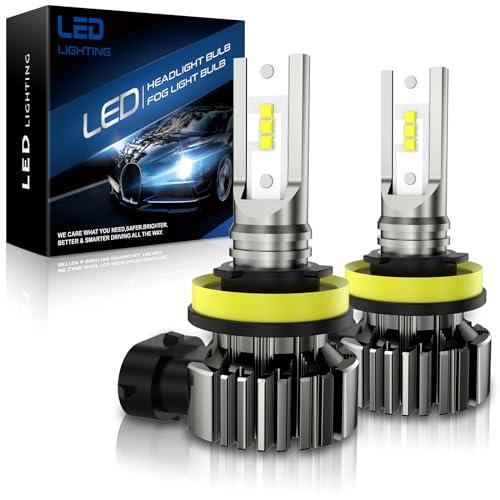JOSHF Lampadina H1 Led 2024 Aggiornamento Auto Faro CSP 80W18000LM 6500K Bianco, Sostituzione Lampadina Alogena-1:1 Mini Kit Led (2 lampadine)