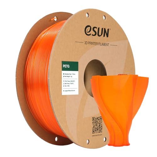 eSUN Filamento PETG 1.75mm, Filamento per Stampante 3D PETG, Precisione Dimensionale +/- 0.05mm, Bobina da 1kg (2.2 libbre) Filamento per Stampa 3D per Stampanti 3D, Arancia