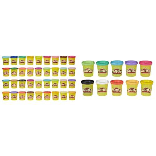 Play-Doh Mega Pack, Grande Confezione da 36 Barattoli da 84 g, Colori Assortiti & Case Of Colours (10 Colori Di Pasta Da Modellare Inclusi)