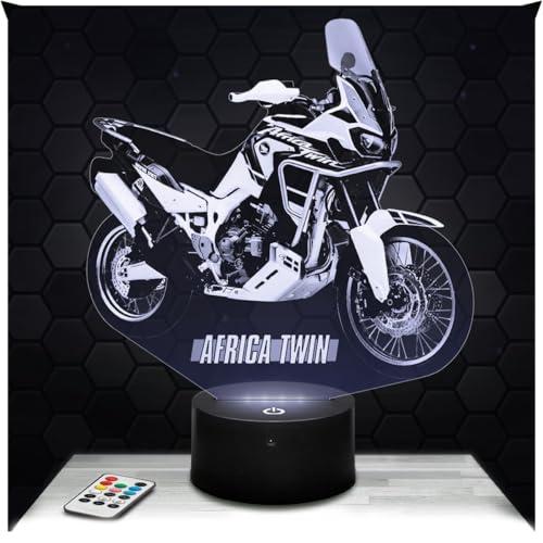 Lampephoto.fr - Lampada 3D Moto Africa Twin H Decorazione Motard, Idea Regalo Uomo oggetto Moto Africa Twin H Luce Notturna per Adulti Decorazione Camera, Idea Regalo Originale per Uomo per Natale TOP