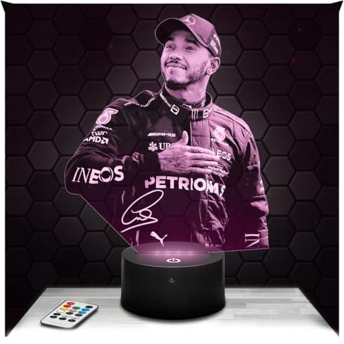 Lampephoto.fr - Lampada 3D Lewis Hamilton Pilota F1, Decorazione Formula 1 Monoposto, Idea Regalo oggetto Lewis Hamilton Pilota F1 Luce Notturna Adulto Decorazione Camera, Idea Regalo Natale TOP