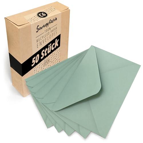 Japun - buste (50 pezzi) di carta, busta, senza finestra - DIN C6-162 x 114 mm - verde