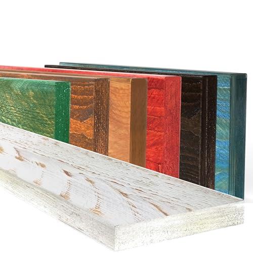 Mensola in Legno Massello Sospesa a Parete, Ripiano Artigianale, 7 Colori, Varie Dimensioni, Arredamento Bagno, Cucina, Camera da Letto, Ufficio, Made in Italy (Slim, White, W20xH3xL40 cm)