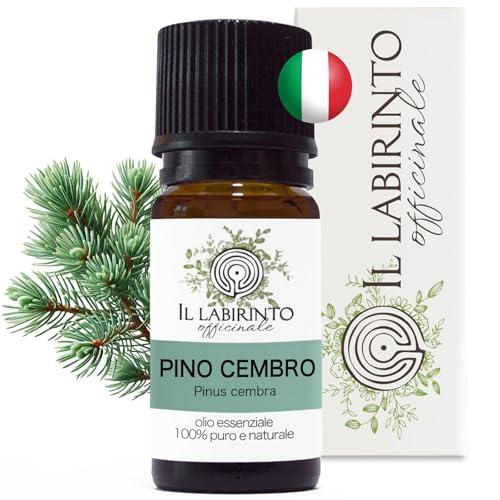 Olio Essenziale Pino Cembro Cirmolo puro Italiano Il Labirinto Officinale - Oli Essenziali Naturali - Olio essenziale per Diffusori e Umidificatori, Aromaterapia, Sauna - 10ml