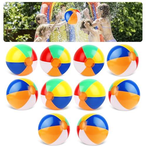 LWMTT 10 Pezzi Palloni da Spiaggia Gonfiabili, Palline per Piscina Bambini, Palla Gonfiabile Bambini Pallone Gonfiabile ad Acqua perFesta in Spiaggia Festa in Piscina Attività Estive All'aperto