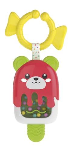 Baby Clementoni - Sonaglino Gelatino, Sonaglio Neonato 3+ Mesi, Gioco Prima Infanzia, Stimola lo Sviluppo Multisensoriale e la Manualità, con Anello Appendibile, 17503