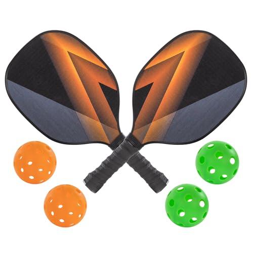 Idena 40252 - Set da Pickleball con 2 Racchette, 2 Palline da Internoe 2 Palline da Esterno, Inclusa Rete Di Contenimento