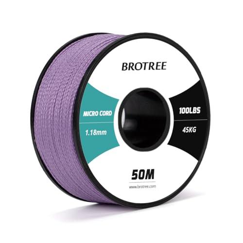 Brotree Micro Corda Paracord 1,18 mm 50M Bobina per Bracciale, Artigianato, Fai da te - 45 kg Carico di Rottura (Lilla Chiaro)