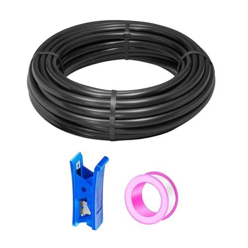 HAXIHA 10 Metri Tubo Aria Compressa Nero,Attacco Rapido Tubo Aria 12mm Diametro Esterno 8mm 32.8ft Diametro Interno,Pneumatico per Aria Compressa Adatto Per il di vari Utensili Pneumatici