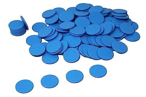Fiches di gioco blu (100 pezzi) in RE-Plastic® | Fiches per il conteggio Gettoni marcatori ø 25 mm
