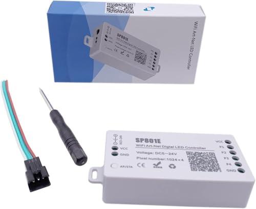 SP801E WiFi Art-Net Magic LED Controller LED Matrice Pannello Modulo WS2812B WS2811 Striscia di Luce Controllo Wireless iOS Android DC5-24V