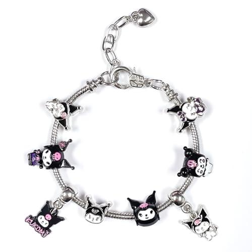 Ubephant Bracciale Kuromi, Bracciale Sanrio, Kuromi Bracciali, K-uromi Bracciali Pendente, 18+5cm Amicizia Sanrio Gioielli Regalo per Fans