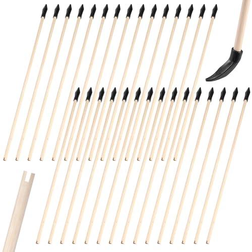 Frecce di ricambio, 43 cm, in bambù con punta in gomma per tiro, frecce in bambù, frecce in legno di alta sicurezza, per tiro con l'arco per principianti, freccia per esercizi di tiro all'aperto