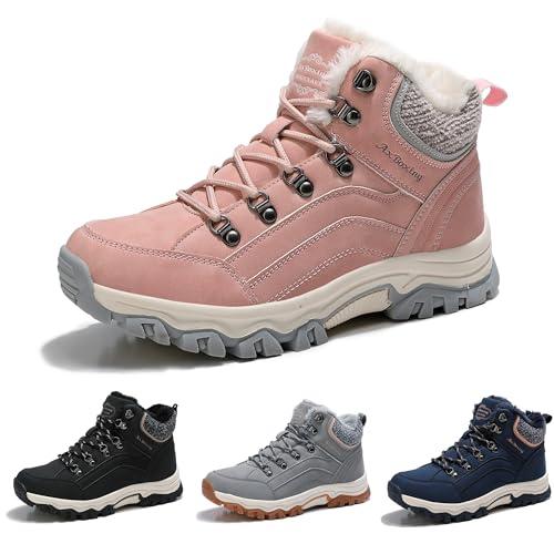 ARRIGO BELLO Donna Stivali da Neve Invernali Scarpe Allineato Pelliccia Caloroso Caviglia Piatto Stivaletti Sportive Boots Escursionismo 36-41 (S Rosa, Numeric_40)