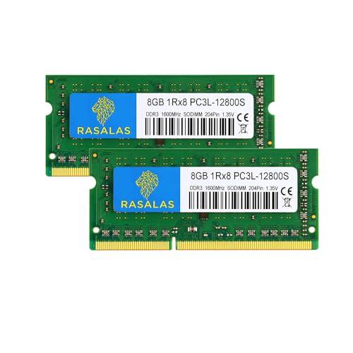 16GB 1Rx8 PC3L-12800S-11 RAM, Kit 2X8 GB DDR3L 1600MHz SODIMM Memorie Per portatile, DDR3 RAM 16GB 1.35V CL11 204-Pin PC3-12800 8 GB PC3L 12800S NON ECC