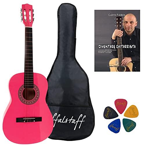 Pack Chitarra Classica Yukawa in Legno - Pensato per il Primo Approccio allo Strumento, con Borsa, Libro 