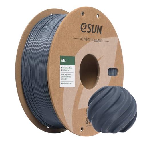 eSUN ASA+ Filamento 1,75 mm, filamento per stampanti 3D resistente alle intemperie, bobina da 1 kg (2,2 libbre) Materiale di stampa 3D per stampanti 3D, Grigio