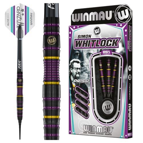 WINMAU Simon Whitlock - Set di Freccette Simon Whitlock 85% PRO-Series con Fusto da 18 g e Punta Morbida da 20 g, con Alette e steli