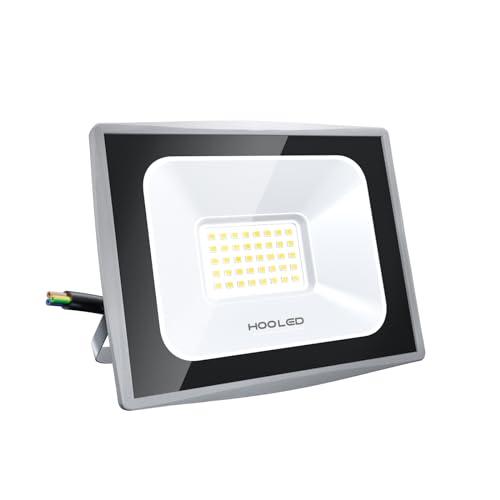 HOOLED Faretto LED da Esterno 50W, 5000ml, 6500K, 120° Raggio, Impermeabile IP65 Faretti a LED da Esterno, Faretti Led Lampada da Esterno Per tetto giardino cortile cancello garage