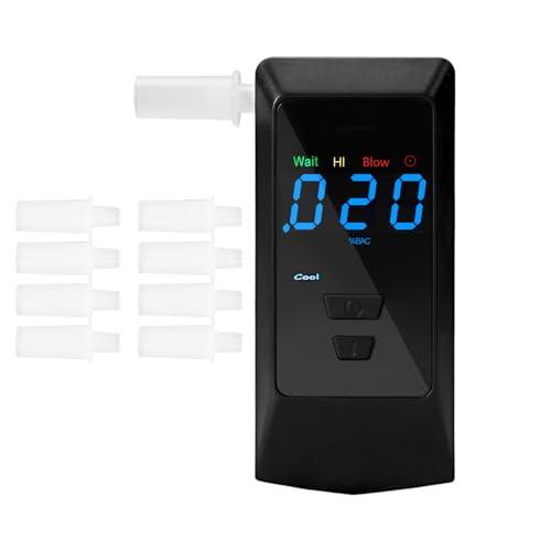 Homcoice Alcolometro con 8 boccagli, Etilometro Portatile Certificato di Livello Professionale, Alcool Tester Ricaricabile con USB per Uso Personale e Professionale