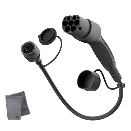dé Adattatore Tipo 2 a Schuko [0,6m 16A] alla Presa di Ricarica per Auto elettrica Schuko, per caricare AMI, e-Bike, e-Scooter, e-Moto presso stazioni di ricarica/wallbox | Non per V2L