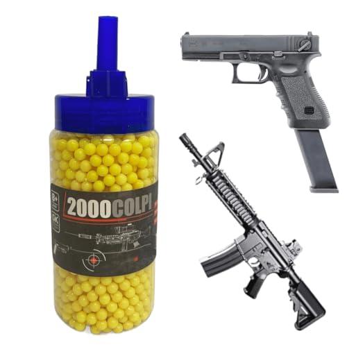 Confezione 2000 Pallini per Softair 6mm 0,12 gr Pallini per Pistola Fucile Mitra Pallini Soft Air Precisione e Alta Qualità con Beccuccio per Ricarica Rapida Biberon da 2000 Colpi,colori assortiti
