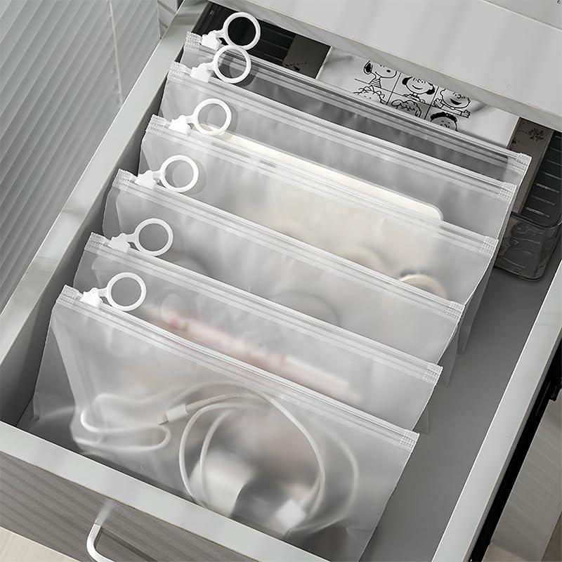 Sacchetti impermeabili con cerniera, 10 pezzi, opachi, 24,1 x 15,2 cm, sacchetti di plastica per forniture per ufficio, giocattoli, cosmetici, cavi, viaggi, ufficio e organizzazione della casa