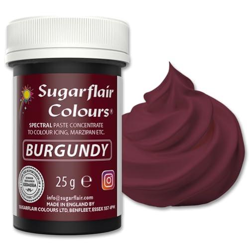 Sugarflair Spectral Concentrated Paste Colours Burgundy, Rosso, Colorante Alimentare Pasta, Colorante per Pasta di Zucchero e Mazapán - 25g