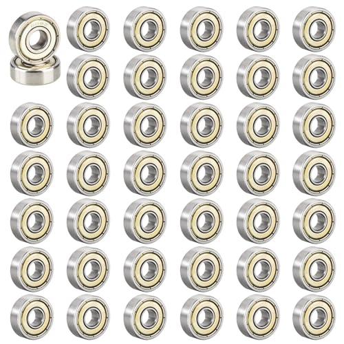 40 pezzi 608ZZ Cuscinetti per Ruote da Skateboard in Metallo Skateboard, Pattini in Linea e Pattini a Rotelle, Ruote per Monopattini Longboard, Fidget Spinner (608ZZ, Argent, 40 Pièces)