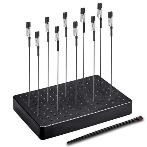 Accessori per modellismo, 10 x base di colori, 1 spazzola e 1 battuta. Clip a coccodrillo resistenti e stabili. Ideale per modellazione, strumenti aerografo e saldatura a mano.