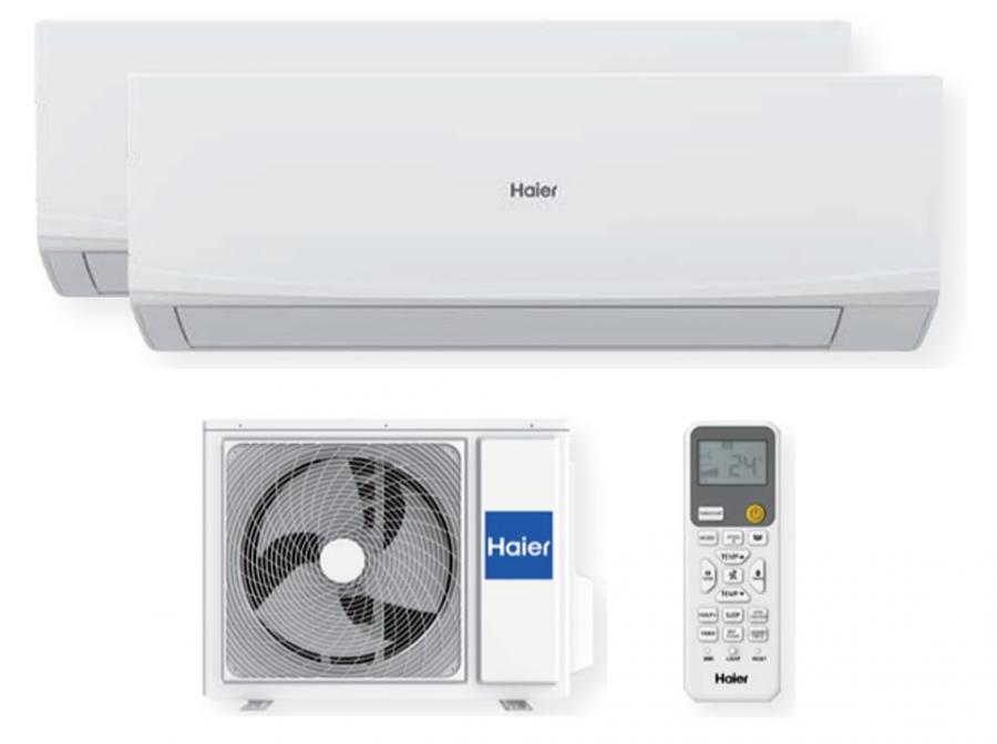 Haier Sphera Climatizzatore Dual 9000+12000 Btu, R32, Inverter, Self Clean, UVC Pro, Display Led, Wifi Integrato, A++A+