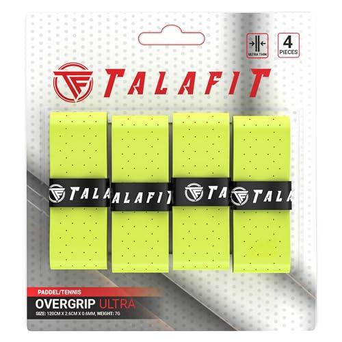 TALAFIT OverGrips Padel Ultra - Grip Padel - Impugnatura Pala Padel - Overgrip Padel Perforato - - Grip Tennis - Accessori Padel - Grips Golf - Massima Presa (Multicolore x4) (Giallo x4)