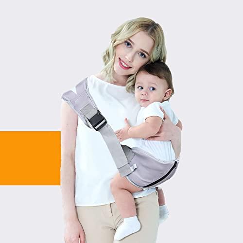 Bymivofun Marsupio Portatile, Spallacci Imbottiti Separati Allargati Regolabili Ergonomici, Imbracature per Bambini Traspiranti Morbide per Neonati e Bambini Fino a 25 kg, 5-42 Mesi (Grigio)