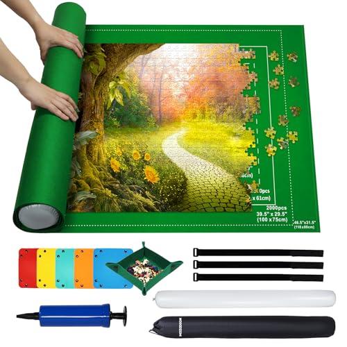 MOZOOSON Tappeto Puzzle Bambini Adulti, Tappeto Puzzle, Puzzle 2000 Pezzi, Puzzle Mat 1500 1000 Pezzi, Tappetino Puzzle Feltro, Puzzle Pad Roll Up, Tappeto Puzzle Portatile Accessori Puzzle