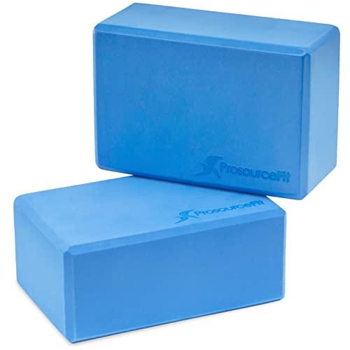 ProsourceFit Foam Yoga Blocks, High Density EVA Yoga Bricks 4”x 6” x 9” (Set of 2)