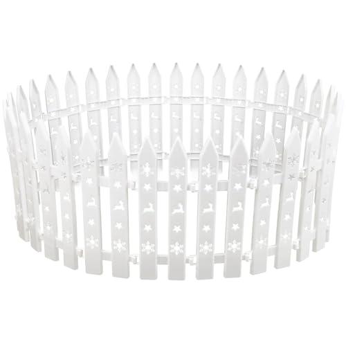 BOFUNX 24pcs Recinzione per Albero di Natale Recinzioni Decorazioni Natale Mini Recinzione per Giardino in Plastica Decorazioni per l'Albero di Natale Giardino Casa