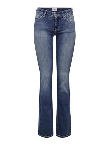 ONLY ONLBLUSH LW Flared DNM REA1303 Noos, Jeans Donna, Medium Blue Denim,