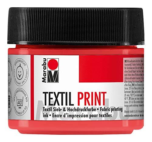 Marabu 17030050913 - Stampa in tessuto rosso pirolo, 100 ml, colore a base d'acqua, inodore e resistente alla luce, per tessuti chiari e scuri