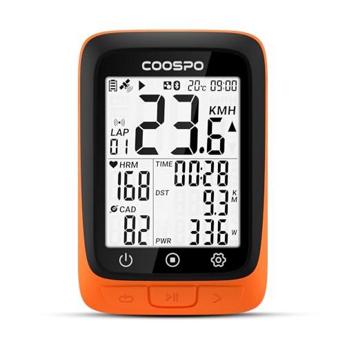 COOSPO BC107 Ciclocomputer GPS Senza Fili, Bluetooth ANT+ IP67 Impermeabile, Computer Bici Wireless con Display da 2,4 pollici Retroilluminazione Automatica del Tempo di Acquisizione del Segnale