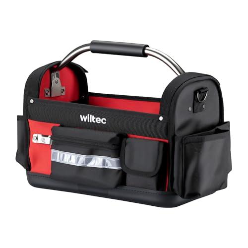 Wiltec Borsa porta attrezzi 29 tasche, 40 x 20 x 28 cm, pieghevole, impermeabile, tracolla regolabile, maniglia, portata 30 kg, scomparti interni ed esterni