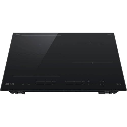 LG CBIZ2435B Piano Cottura Induzione 60cm, Potenza da 2,5 a 7,4kW, 4 Zone Totali, 1 Zona Flex, 15 Livelli di Potenza + Boost, Controlli Touch Slide Indipendenti, Wi-Fi, Vetro Ceramico SCHOTT, Nero