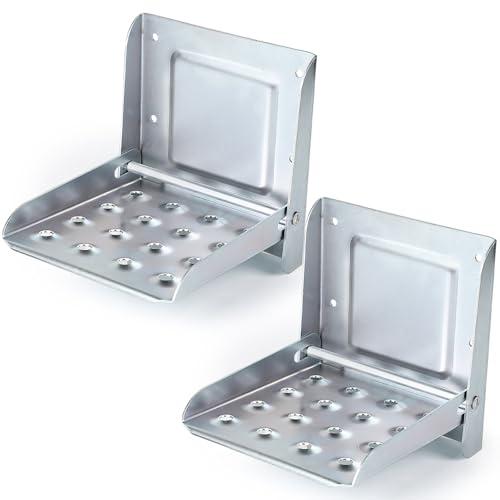 SWAWIS 2 Pezzi Gradino Camper Pieghevole in Lamiera d'Acciaio Zincato Accessorio per Camion, Caravan e Rimorchi Assistenza alla Salita e Supporto all'Ascensione Gradino per Portiera Auto