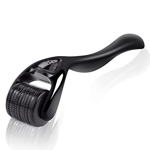 URAQT Rullo Derma, Dermoroller Viso 1.5mm Aghi Viso Rullo, Microneedle Rullo Barba per Antietà e Smagliature Stimola la Crescita della Barba e dei Capelli, Professionale Micro-ago Roller