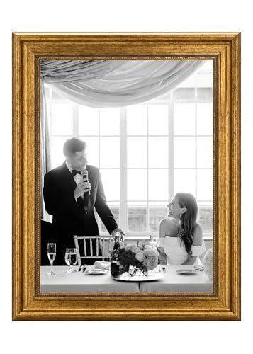 CABBEL Cornice portafoto 30x40 cm, in argento vintage, stile barocco elegante, con vetro acrilico infrangibile – per poster, foto o certificati – perfetta per soggiorno, ufficio o galleria