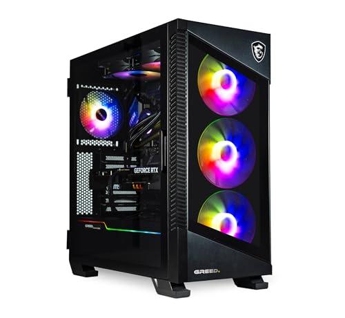 Greed® MK5 - Gaming PC - AMD Ryzen 5 9600X + RTX 5070 12GB - Computer RGB veloce + Raytracing & 4K - 5,4 GHZ - 32 GB RAM DDR5-1TB SSD - WLAN + Win11 Pro